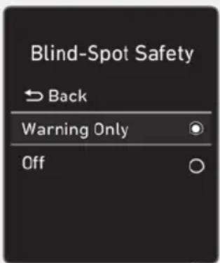 Blind-Spot Safety Back Warning Only Off