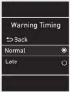 Warning Timing Back Normal Late
