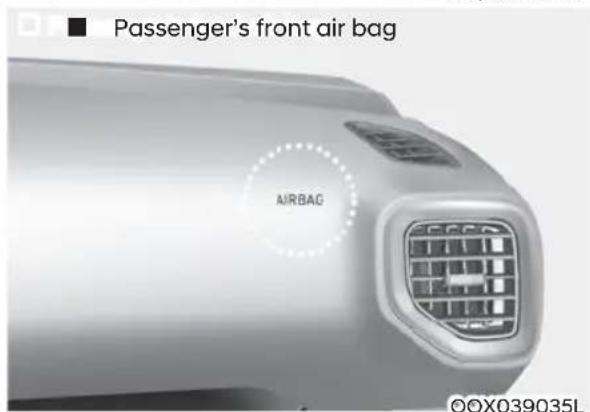 Passenger's front air bag AIRBAG ©QX039035L