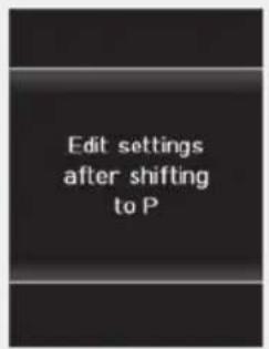Edit settings after shifting to P