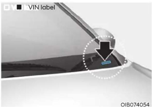 VIN label OIB074054