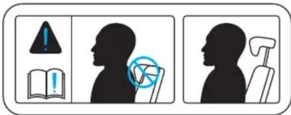 Diagram showing three scenarios of human silhouette with warning symbols: alert, open book, and no-smoking symbol.