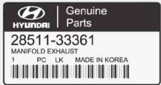 HYUNDAI | Genuine Parts 28511-33361 MANIFOLD EXHAUST 1 PC LK MADE IN KOREA
