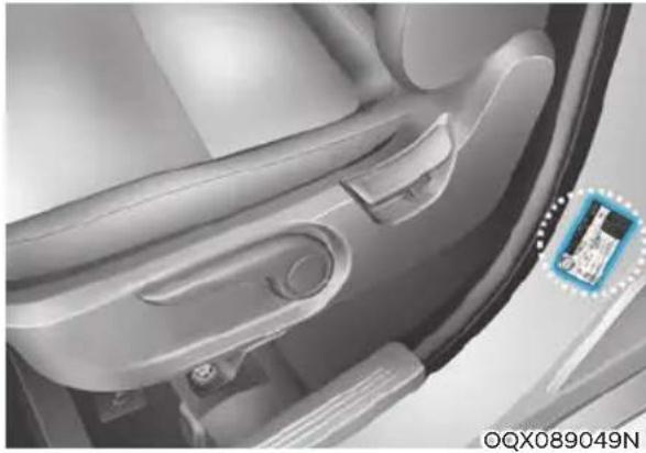 HYUNDAI Venue (2020) - TIRE SPECIFICATION AND PRESSURE LABEL - 1