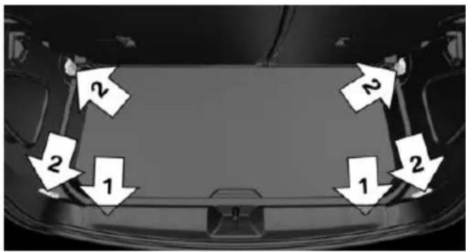 MINI Cooper SE Electric (2020) - Lashing eyes in the cargo area - 1