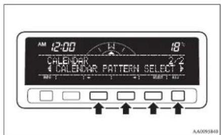 AM 12:00 18° CALENDAR 2/2 4 CALENDAR PATTERN SELECT F AA0095840