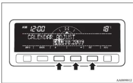 AM 12:00 18°C CALENDAR ADJUST CEH 38.2009 ADD ADD ADD AA0098312