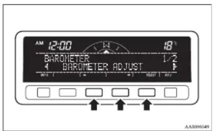 AM 12:00 BAROMETER 4 BAROMETER ADJUST 1/2 18°C AA3996049