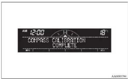 AM 12:00 W 18° COMPASS CALIBRATION COMPLETE AA0993794