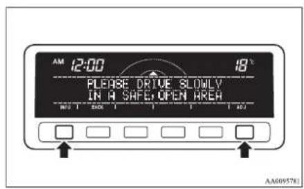 AM 12:00 18°C PLEASE DRIVE SLOWLY IN A SAFE OPEN AREA AUTO | END | OFF | ADD AA6095781