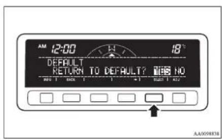 AM 12:00 18° DEFAULT RETURN TO DEFAULT? No NO 1 BACK 1 +1 SHIFT 1 NO AA009838