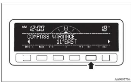 AM 12:00 18°C COMPASS VARIANCE 11°EAST AUTO BACK ↑ 1 SET 1 ADD AA0095736