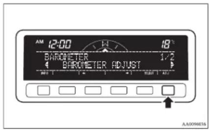AM 12:00 18° BAROMETER 1/2 4 BAROMETER ADJUST P AA0096016