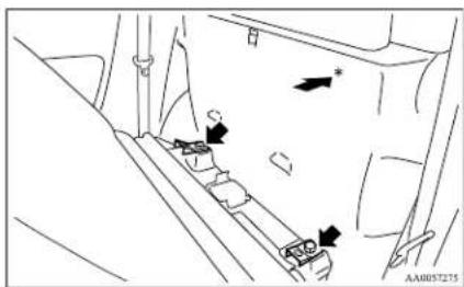 Technical diagram showing mechanical components with directional arrows and a label 'AA0057215' at the bottom right.
