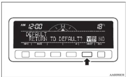 AM 12:00 18°C DEFAULT RETURN TO DEFAULT? YES NO NO 1 HIGH NO AA009838