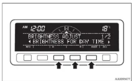 AM 12:00 14 18°C BRIGHTNESS ADJUST 1/2 BRIGHTNESS FOR DAY TIME AA009677