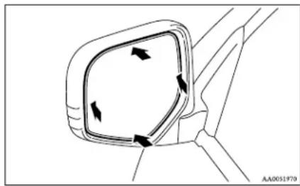 MITSUBISHI L200 (2014) - Manual outside rear-view mirrors\* - 1