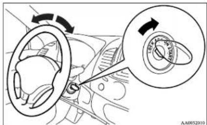 Diagram showing car steering wheel and gear shift with magnified inset highlighting gear ring assembly