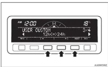 AM 12:00 18°C USER CUSTOM 3/4 12h<=24h NO. 1 2 3 4 5 MODE 6 AA0095882