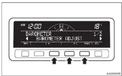 AM 12:00 18°C BAROMETER 1/2 BAROMETER ADJUST WED 1 2 3 4 WED 5 AY AA0096049