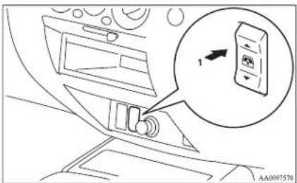 Diagram showing car air intake with a device panel and directional arrow, likely indicating airflow or movement.