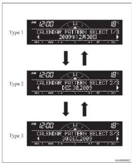 MITSUBISHI L200 (2012) - Changing the calendar pattern - 2