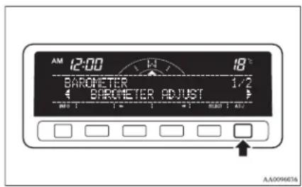 AM 12:00 18° BAROMETER 1/2 4 BAROMETER ADJUST P AA0096016