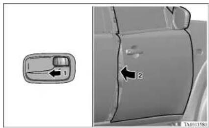 Diagram showing a car interior with a directional control panel and a labeled component, likely from an automotive or diagnostic context.