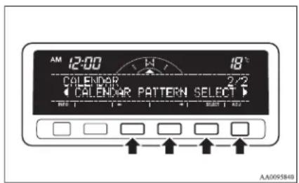 AM 12:00 18° CALENDAR 2/2 CALENDAR PATTERN SELECT AA0095840