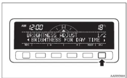 AM 12:00 18° BRIGHTNESS ADJUST 1/2 ▲ BRIGHTNESS FOR DAY TIME ↑ AA0095664