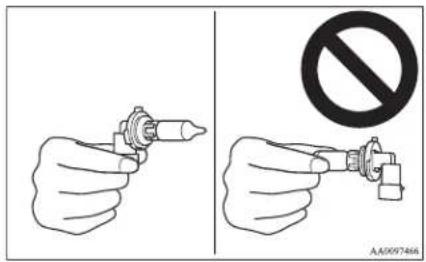 Diagram showing two hand positions: left with a tool, right with a prohibition symbol