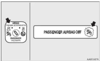 AIRBAG ПАСТАВКА СЕСПРОДНОСТИ OFF DR 2 PASSENGER РАСКОМУРА PASSenger AIRBAG OFF AA0116378