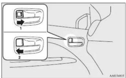 Diagram showing two car door lockers with labeled parts, one pointing left and the other right, indicating a hand valve mechanism.