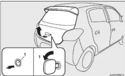 Diagram showing car door adjustment with numbered arrows and a magnified inset of the door handle