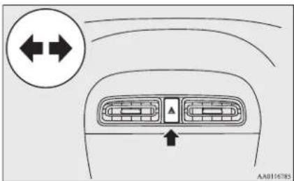 Diagram showing airflow direction with bidirectional arrows and labeled ports, likely from an air traffic or vehicle control system.