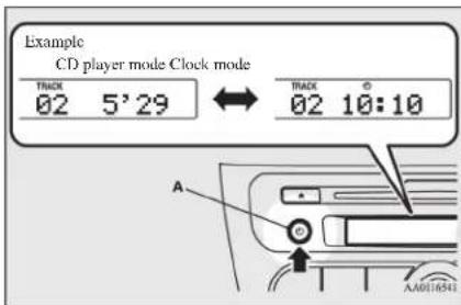 Example CD player mode Clock mode TRACK 02 5'29 ↔ TRACK 02 10:10 A AA0116541
