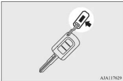MITSUBISHI Mirage (2019) - Key number tag - 2