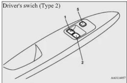 Driver's switch (Type 2) 1 2 5 AA0116857