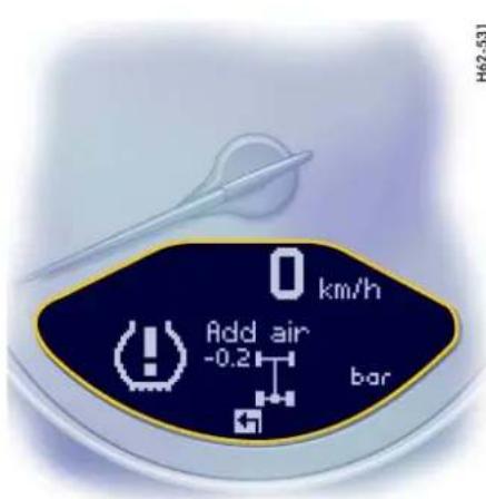 0 km/h Add air -0.2 bar H62-531