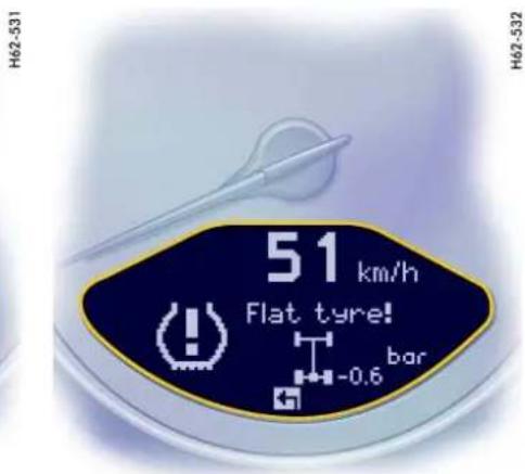 H62-531 51 km/h Flat tyre! bar -0.6 H62-532