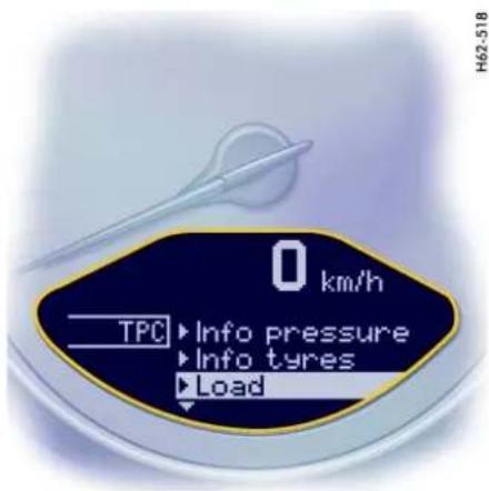 0 km/h TPC Info pressure Info tyres Load