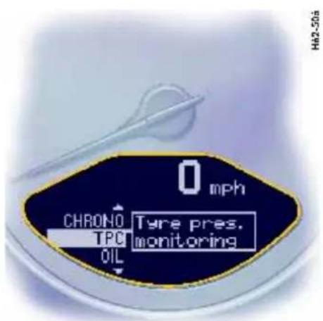 PORSCHE 911 Turbo (2008) - Calling up the "Info tyres" display - 1