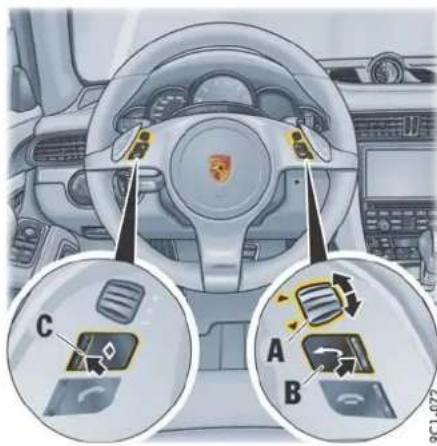 PORSCHE 911 Carrera (2012) - 未配备多功能方向盘的车辆的操作原理 - 1