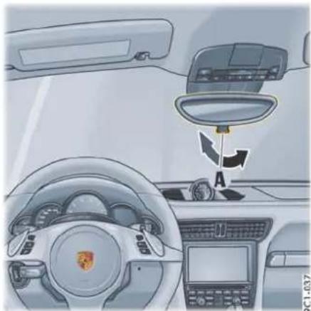 PORSCHE 911 Carrera (2012) - 作为停车辅助功能向下转动后视镜玻璃 - 1