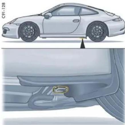 PORSCHE 911 Carrera (2012) - 使用提升平台、滚轮式千斤顶或标准千斤顶升起车辆 - 1