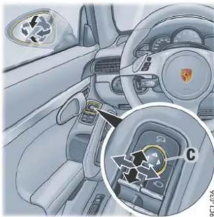 PORSCHE 911 Carrera (2012) - 调节车外后视镜 - 1