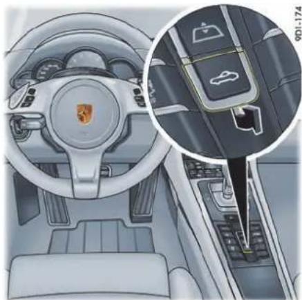 PORSCHE 911 Carrera (2013) - 用开关打开活动顶篷 - 1