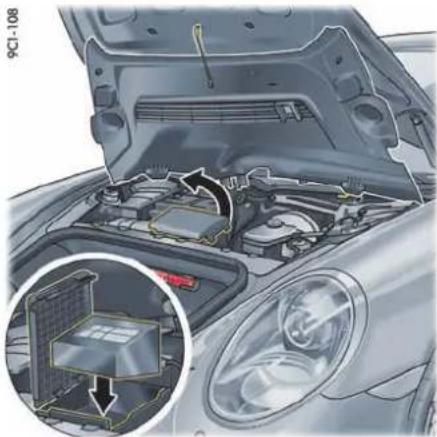 PORSCHE 911 Carrera (2013) - 取出轮胎充气机 - 2