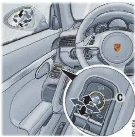 PORSCHE 911 Carrera (2013) - 调节车外后视镜 - 1