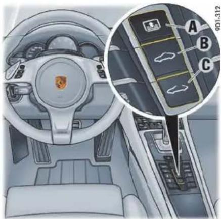 PORSCHE 911 Carrera (2013) - 用门把手上的按钮关闭天窗 (配备保时捷免钥匙进入系统的车辆) - 1